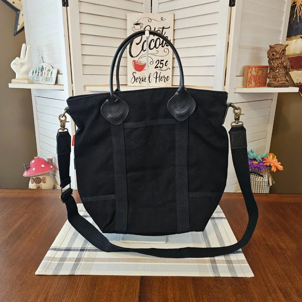 CBStation Large, Black Canvas Travel Crossbody Bag, NWOT - Picture 2 of 14